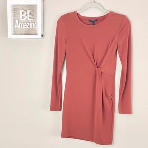 Forever 21 Long Sleeve Burnt Orange Bodycon Dress